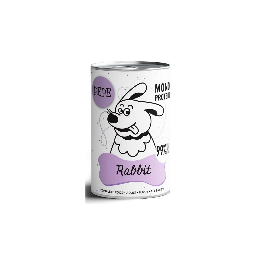 Paka Zwierzaka PEPE Rabbit (królik) puszka 400g